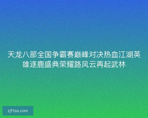 天龙八部全国争霸赛巅峰对决热血江湖英雄逐鹿盛典荣耀路风云再起武林 天龙八部全国争霸赛巅峰对决热血江湖英雄逐鹿盛典荣耀路风云再起武林